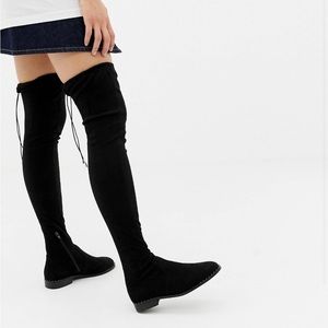 Over the knee black suede boots